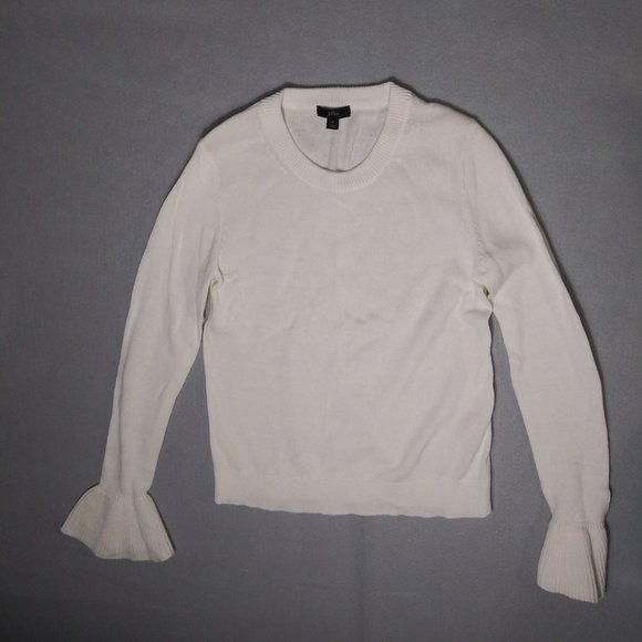 J.Crew Sweaters - J.Crew White Bell Flare Sleeve Sweater Women's Size S